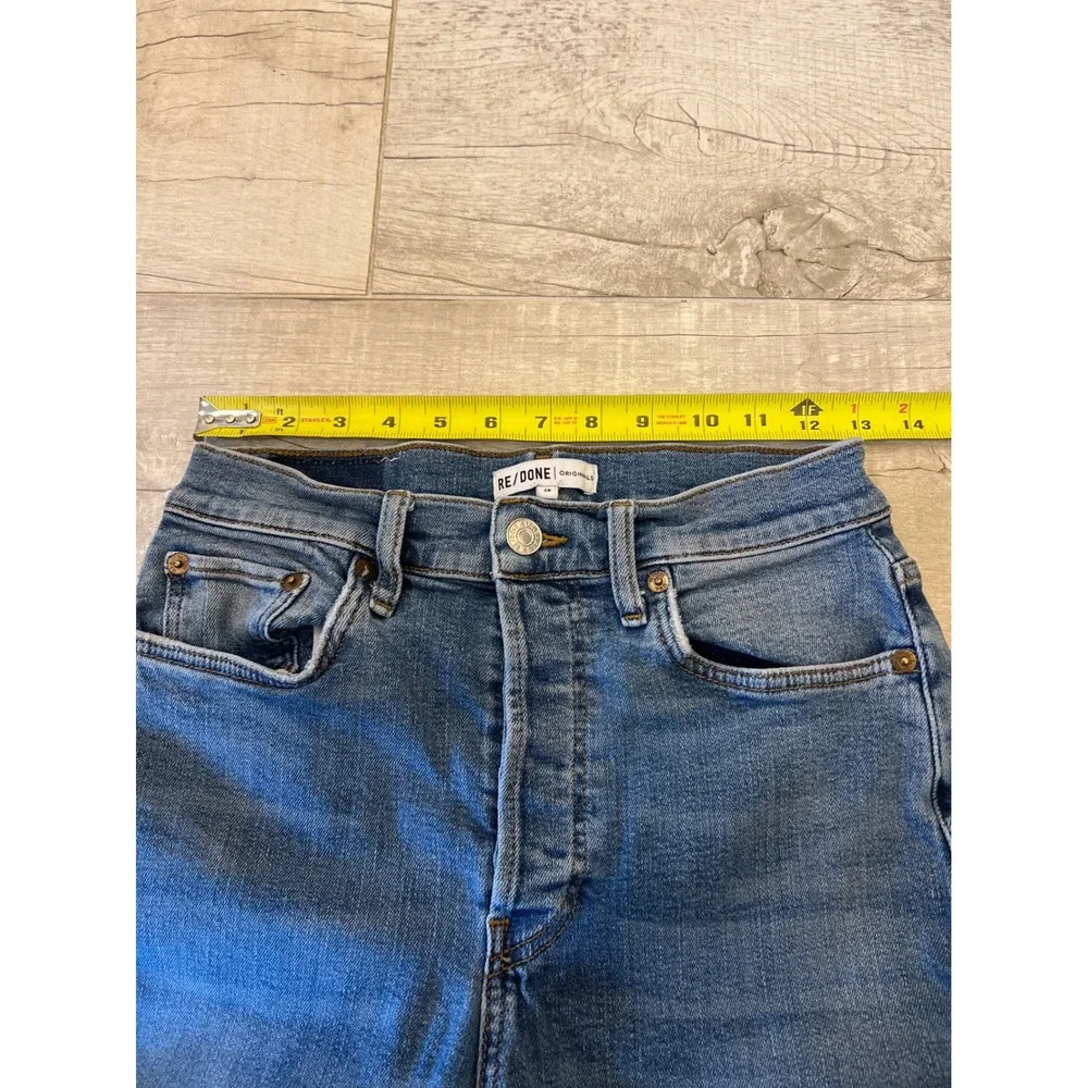 RE/DONE Originals High Rise Straight Leg‎ Button Fly Blue Jeans Size 28